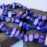 1 Line Pack' Purple Blue Color' Natural Shell Chip Beads Irregular