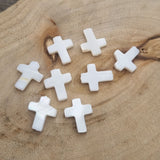 10pcs Pkg. mother of pearl Corss beads charms for jewelry making