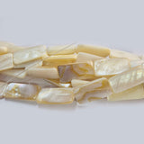 7x14mm Flat Cube Rectangle, Natural MOP Mother of Pearl Shell Beads Sold Per line about 26 beads