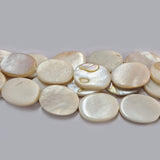 13x18mm Flat Ovale, Natural MOP Mother of Pearl Shell Beads Sold Per line about 22 beads