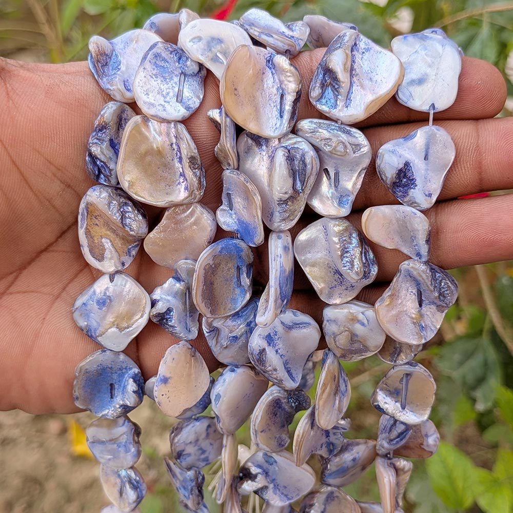 1 LINE/STRING PACK'SIZE APPROX' 16-22 MM' 18-19 PIECES' MOP SHELL BEADS