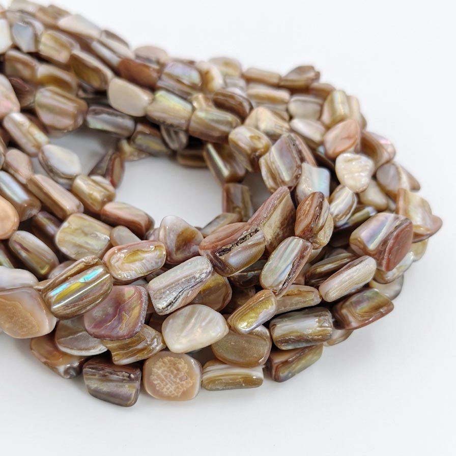 Natural Iridescent Shell Square Beads – Large Mother of Pearl Jewelry Making Strands (12-15mm)