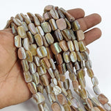 Natural Iridescent Shell Square Beads – Large Mother of Pearl Jewelry Making Strands (12-15mm)