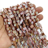 Natural Iridescent Shell Square Beads – Hand-Polished Mother of Pearl Jewelry Strands (7-11mm)