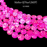 MOTHER OF PEARL BEADS' 10 MM APPROX SIZE' 33-34 PIECES' SOLD BY PER LINE PACK