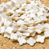 10mm White Flower Shape MOP Beads Strand | Mother of Pearl Clover Beads | Jewelry Making Supplies | Approx. 32 Beads Per String