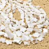 10x12mm White Butterfly Mother of Pearl (MOP) Beads Strand | Natural Shell Butterfly Beads | Approx. 31 Beads Per String