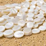 13x18mm White Oval Mother of Pearl (MOP) Beads Strand | Natural Shell Coin Beads | Approx. 22 Beads Per String