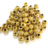 50pcs pack, Gold Plated Metal Beads – Antique Oxidized  bead for Jewelry Making, Size Approximately 6mm Round