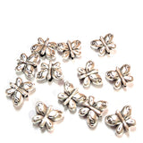 50pcs pack, Silver Plated Metal Beads – Antique Oxidized  bead for Jewelry Making, Size Approximately 8x10mm Butterfly