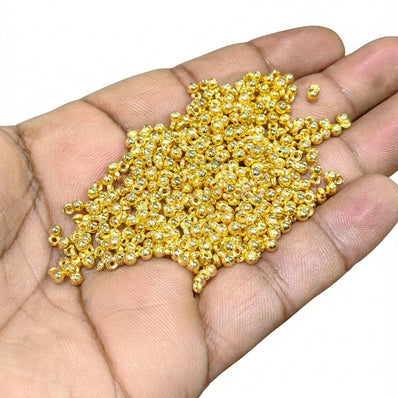 3mm Gold CCB Acrylic Ball Beads Adornment Charms – 500 Pieces Pack | Jewellery Making