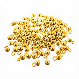 4mm Golden German Silver Ball Adornment Charms – Solid Metal | 50 Pieces Pack