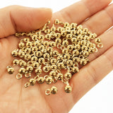 4mm Golden German Silver Ball Adornment Charms – Solid Metal | 50 Pieces Pack
