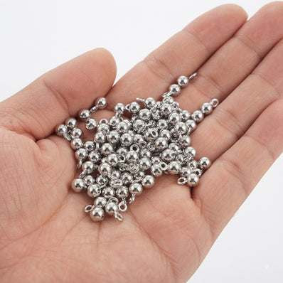 4mm German Silver Ball Adornment Charms – Silver Color | 50 Pieces Pack