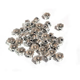 60pcs, Zinc alloy oxidized beads for jewelry making, 5mm, Flower, Shape, Silver, Plated