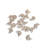 50pcs, Zinc alloy oxidized beads for jewelry making, 7mm, Moon, Shape, Silver, Plated