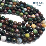 10 MM' SMOOTH PLAIN ROUND INDIAN AGATE BEADS' APPROX 36-37 BEADS SOLD BY PER LINE PACK