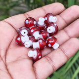 6 PIECES PACK' 12-13 MM' MUSHROOM LAMPWORK GLASS BEADS