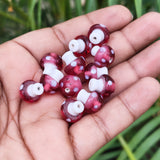 6 PIECES PACK' 12-13 MM' MUSHROOM LAMPWORK GLASS BEADS