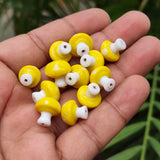 6 PIECES PACK' 12-13 MM' MUSHROOM LAMPWORK GLASS BEADS