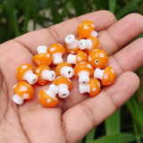 6 PIECES PACK' 12-13 MM' MUSHROOM LAMPWORK GLASS BEADS