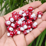 6 PIECES PACK' 12-13 MM' MUSHROOM LAMPWORK GLASS BEADS