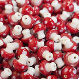 6 PIECES PACK' 12-13 MM' MUSHROOM LAMPWORK GLASS BEADS