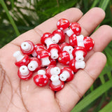 6 PIECES PACK' 12-13 MM' MUSHROOM LAMPWORK GLASS BEADS
