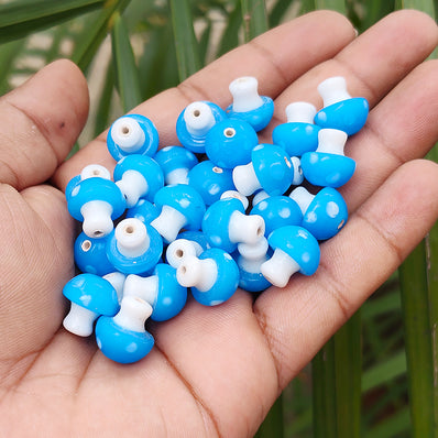 6 PIECES PACK' 12-13 MM' MUSHROOM LAMPWORK GLASS BEADS