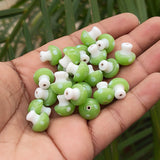 6 PIECES PACK' 12-13 MM' MUSHROOM LAMPWORK GLASS BEADS