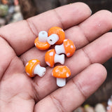 6 PIECES PACK' 12-13 MM' MUSHROOM LAMPWORK GLASS BEADS