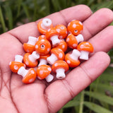6 PIECES PACK' 12-13 MM' MUSHROOM LAMPWORK GLASS BEADS