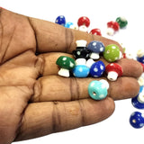 20 PIECES  MIX PACK' 12-13 MM' MUSHROOM LAMPWORK GLASS BEADS