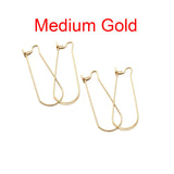 20 Pair Pack 40 Pieces Medium Size Gold ' Kidney Back Ear Wire, Gold