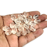 20 PCS PACK. SUPER QUALITY' 12X9 MM APPROX SIZE, LOOSE PACK, FACETED CLEAR COLOR, CRYSTAL GLASS BEADS