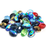 20 PCS MIX PACK. SUPER QUALITY' 15X10 MM APPROX SIZE, LOOSE PACK, FACETED MIX COLOR, CRYSTAL GLASS BEADS