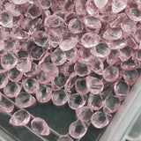 10 PIECES PACK' TEAR DROP PEACH PINK CRYSTAL GLASS BEADS