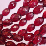 20 PIECES LOOSE PACK. SUPER QUALITY' 12X9 MM APPROX SIZE, GARNET CRYSTAL GLASS BEADS