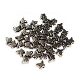 50 PIECES PACK' 6 MM APPROX CHROME BLACK ACRYLIC BEADS