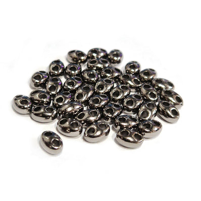 50 PIECES PACK' 6 MM APPROX CHROME BLACK ACRYLIC BEADS