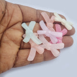 50 Grams Pkg. Pastel color acrylic Beads in size about 32x9mm Bow Shape