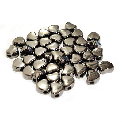50 PIECES PACK' 6.5-7 MM APPROX CHROME BLACK ACRYLIC BEADS