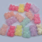 50 Grams Pkg. Pastel color acrylic Beads in size about 18x11mm Taddy bear