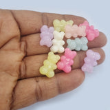 50 Grams Pkg. Pastel color acrylic Beads in size about 18x11mm Taddy bear