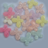 50 Grams Pkg. Pastel color acrylic Beads in size about 12x18mm Butterfly