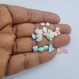 50 Grams Pkg. Pastel color acrylic Beads in size approx 5~7mm uneven uncut shape Approx 700 Beads