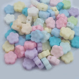 50 Grams Pkg. Pastel color acrylic Beads in size approx 8mm Flower shape Approx 330Beads