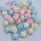 50Grams Pkg. Pastel color acrylic Beads in size approx 10mm star shape Approx 90 Beads