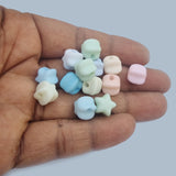 50Grams Pkg. Pastel color acrylic Beads in size approx 10mm star shape Approx 90 Beads