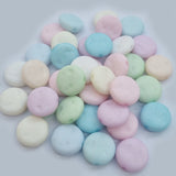 50Grams Pkg. Pastel color acrylic Beads in size approx 12mm Flat Disc Round shape Approx 110 Beads